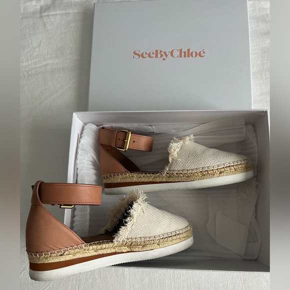 See by Chloe ♡ Leather Ankle Strap Glyn Espadrille - Picture 9 of 12